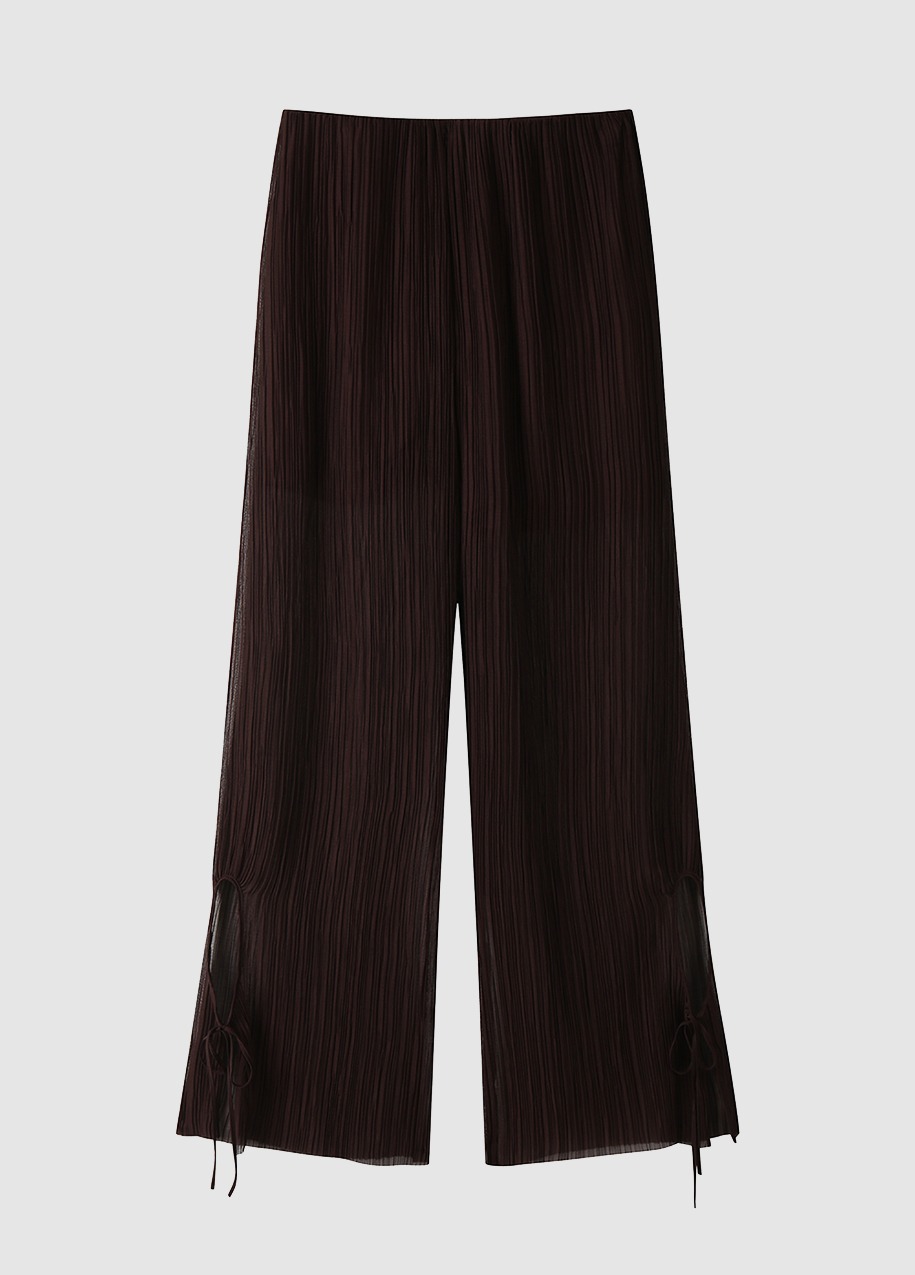 String Detail Pleated Pants